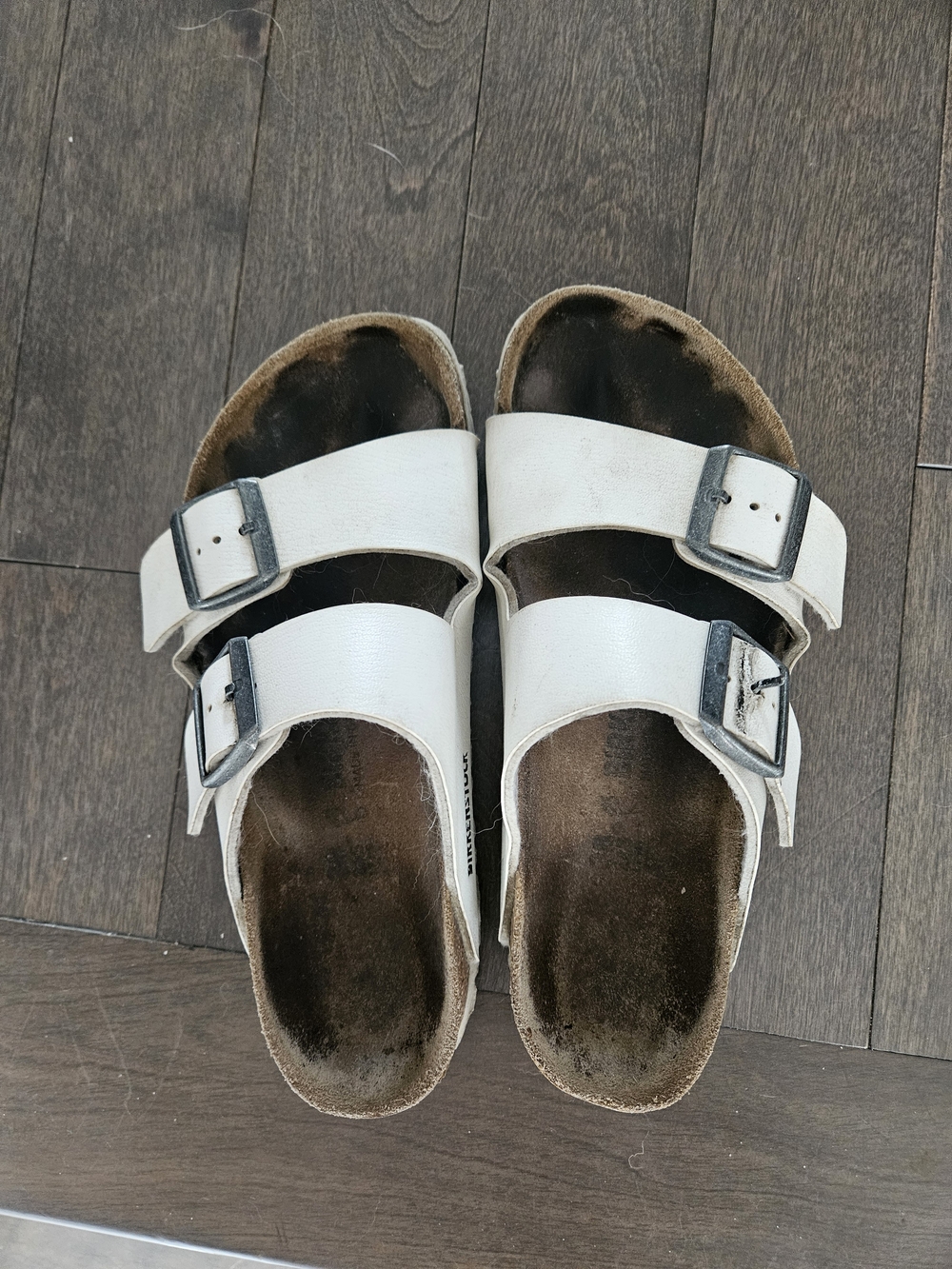Birkenstock White Double-Buckle Comfort Sandals